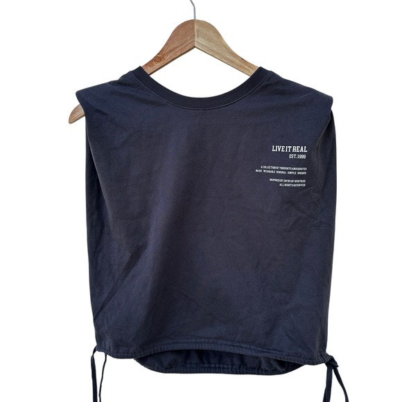 Izzue‎ Slogan Print Top & Short Set Gray Athleisure  Casual Activewear XS NWT - Picture 3 of 16